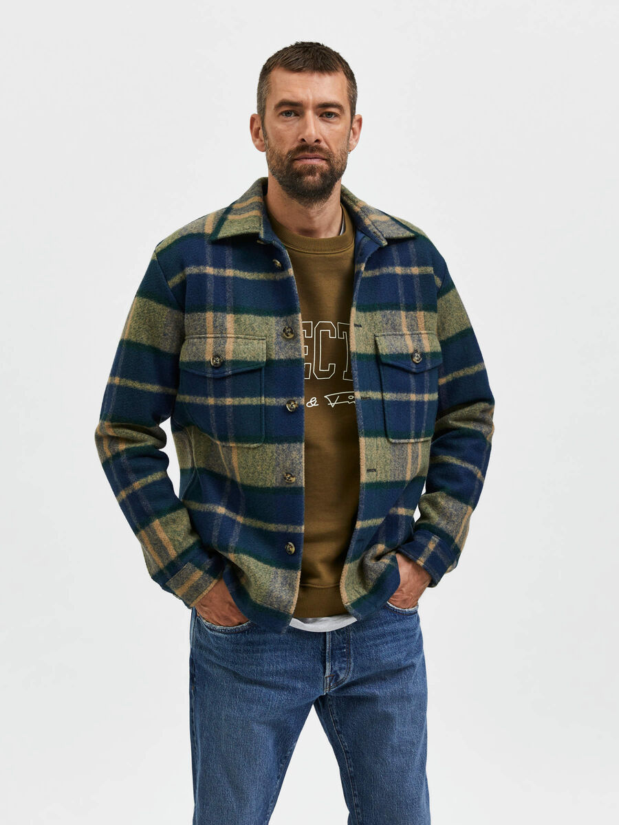 Selected PLAID OVERSHIRT, Trekking Green, highres - 16085159_TrekkingGreen_941685_003.jpg