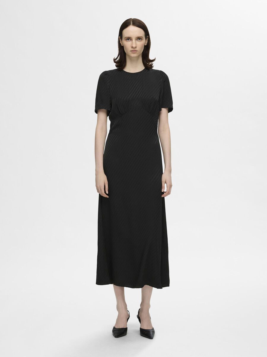 Selected SATIN MAXI DRESS, Black, highres - 16095065_Black_003.jpg