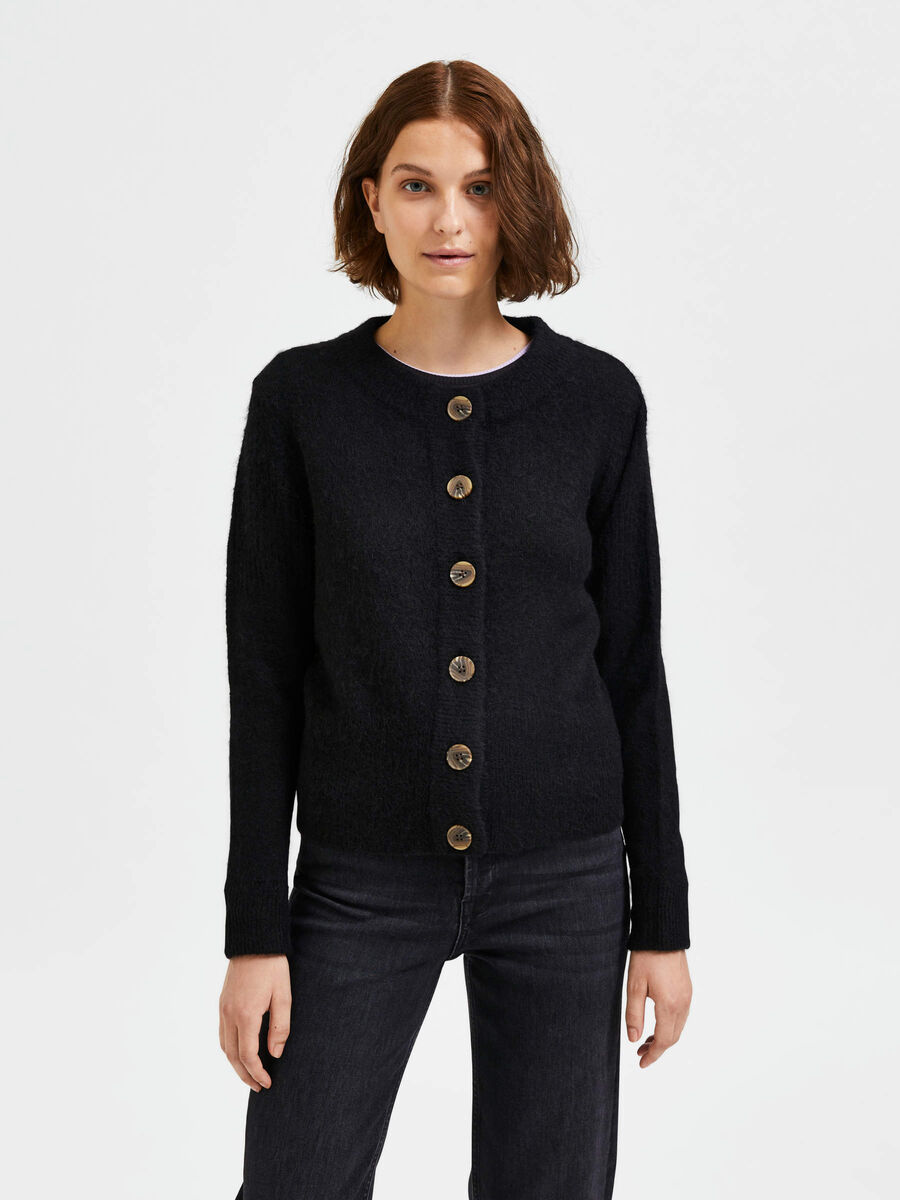 Selected STREIFEN - GEBREID VEST, Black, highres - 16065511_Black_003.jpg