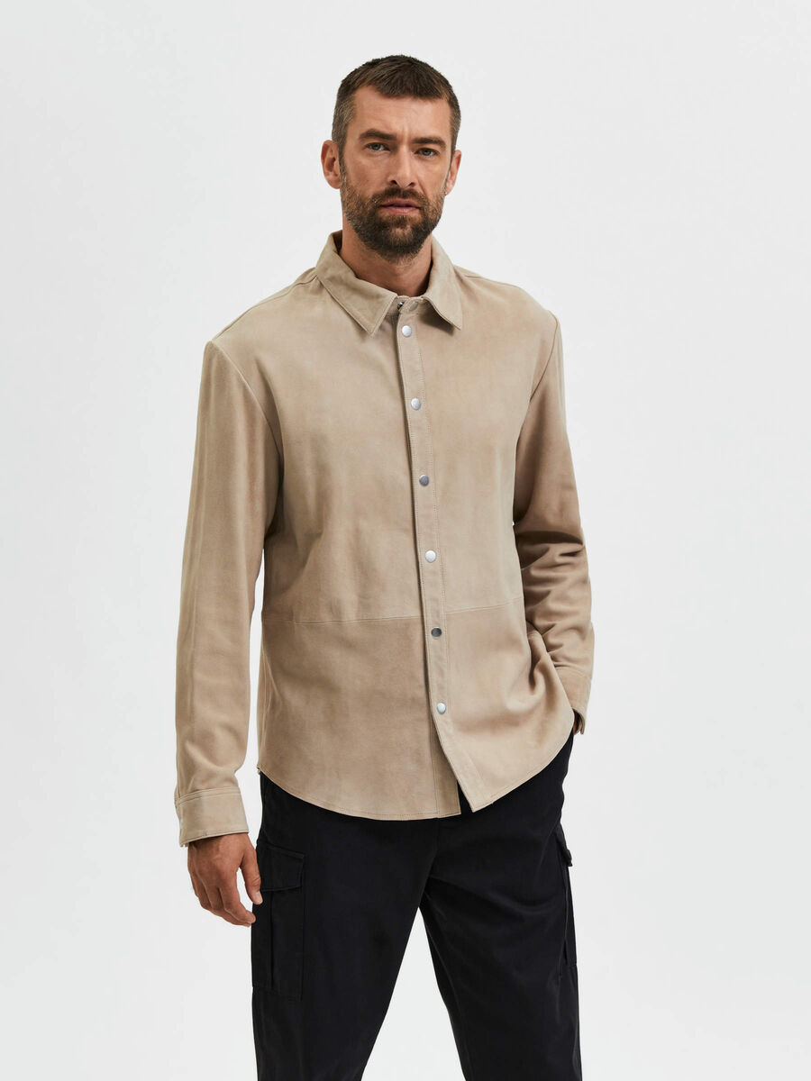 Selected SUEDE OVERSHIRT, Incense, highres - 16085708_Incense_003.jpg