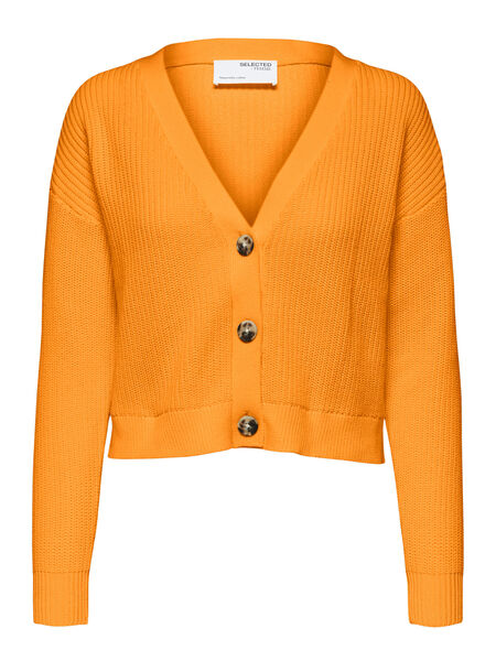 V-HALS STRIKKET (Orange) | Selected®