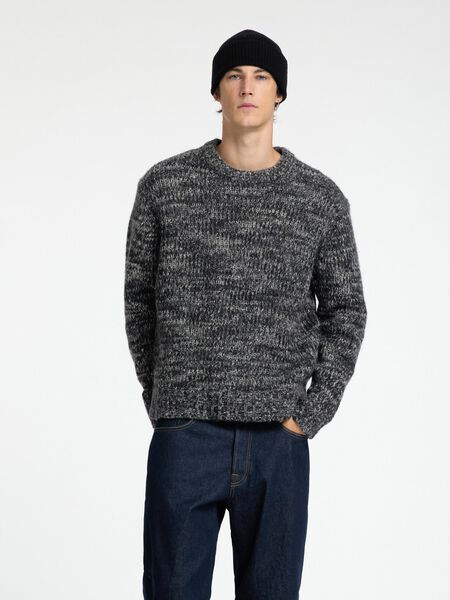 Selected STRUCTURED WOOL BLEND PULLOVER, Black, highres - 16094588_Black_1121538_003.jpg