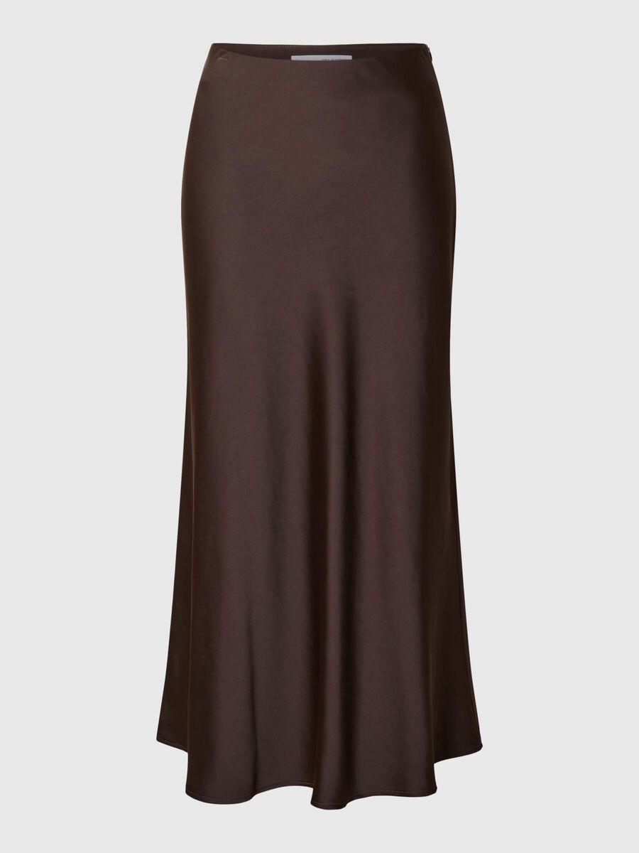 Satin Midi Skirt - Selected - Modalova