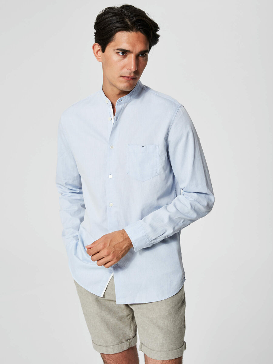 Selected À RAYURES - CHEMISE, Light Blue, highres - 16058838_LightBlue_003.jpg