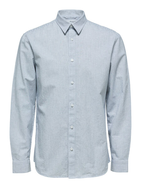 Selected LINEN AND ORGANIC COTTON SLIM FIT SHIRT, White, highres - 16078870_White_839575_001.jpg