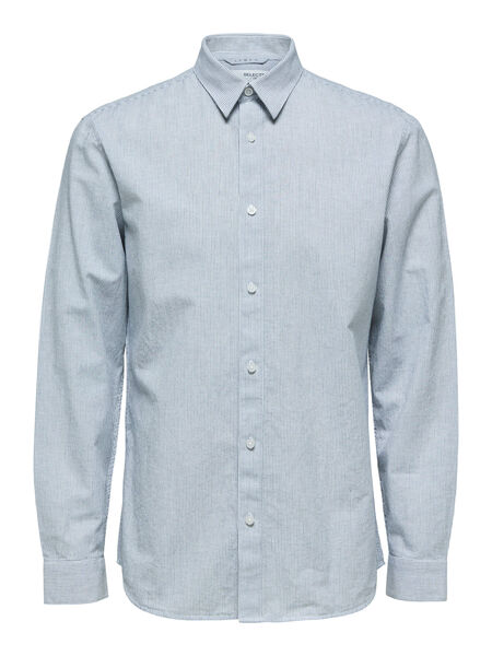Selected HØR OG ØKOLOGISK BOMULDS SLIM FIT SHIRT, White, highres - 16078870_White_839575_001.jpg