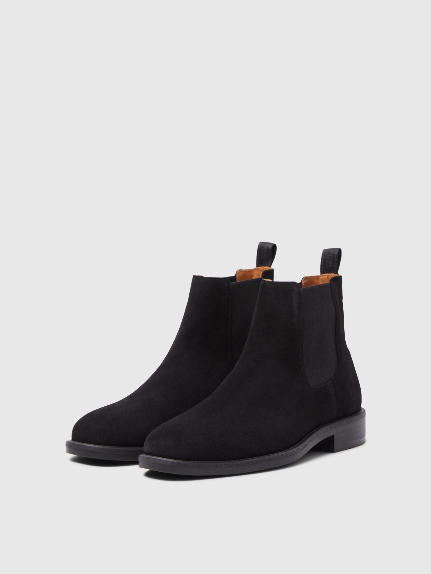 SUEDE CHELSEA BOOTS Black SELECTED HOMME