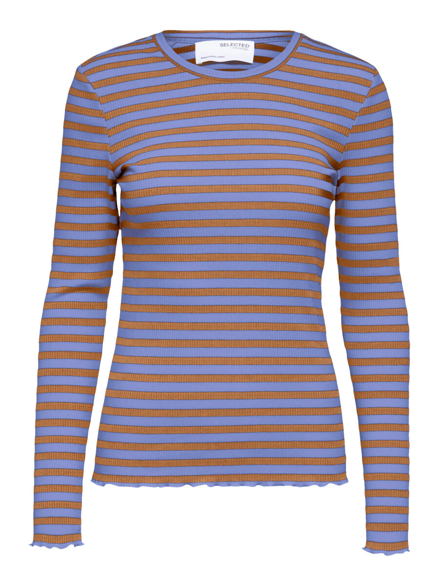 Selected STRIPED LONG-SLEEVED T-SHIRT, Jacaranda, highres - 16078946_Jacaranda_975749_001.jpg