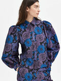 Selected TEJIDO FLORAL DE JACQUARD CAMISA, Black, highres - 16086205_Black_008.jpg