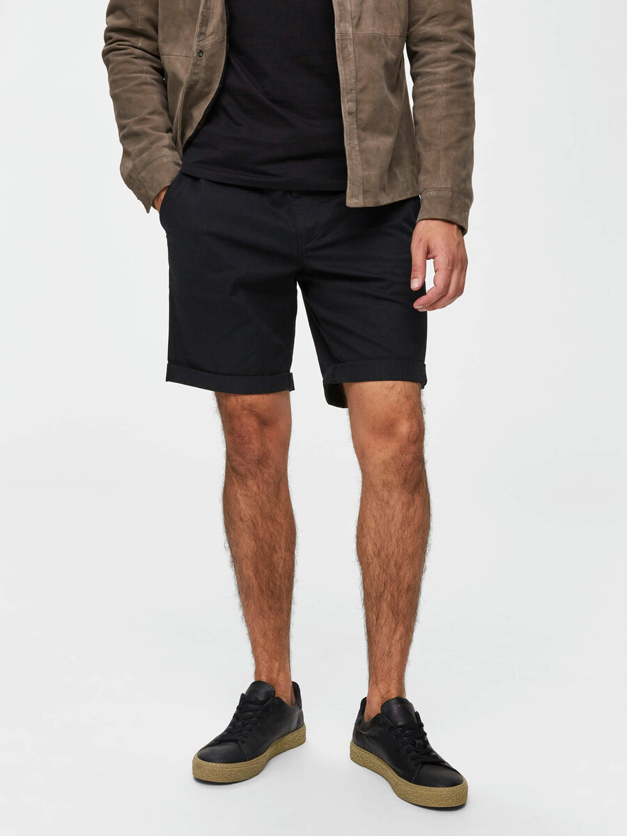 Selected SLHPARIS REGULAR FIT CHINO SHORT, Black, highres - 16065685_Black_003.jpg