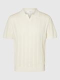 Selected 100% COTTON KNITTED POLO SHIRT, Egret, highres - 16096390_Egret_001.jpg