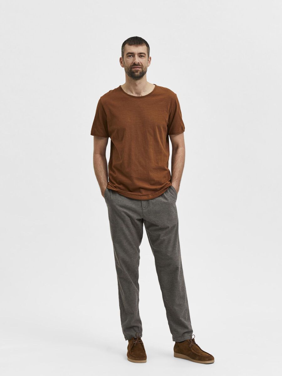 Selected RONDE HALS T-SHIRT, Toffee, highres - 16071775_Toffee_005.jpg