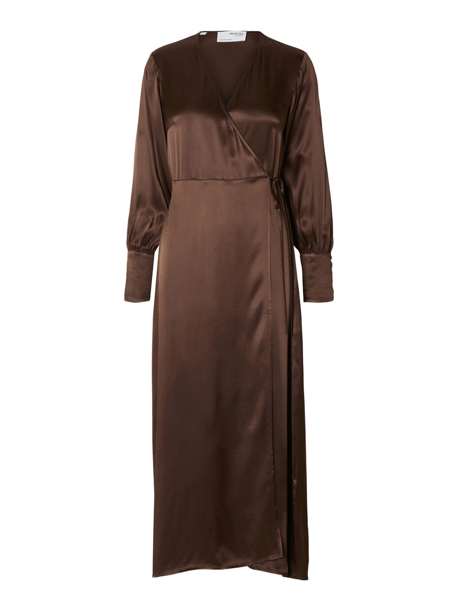 Selected SATIN WRAP DRESS, Java, highres - 16086410_Java_001.jpg