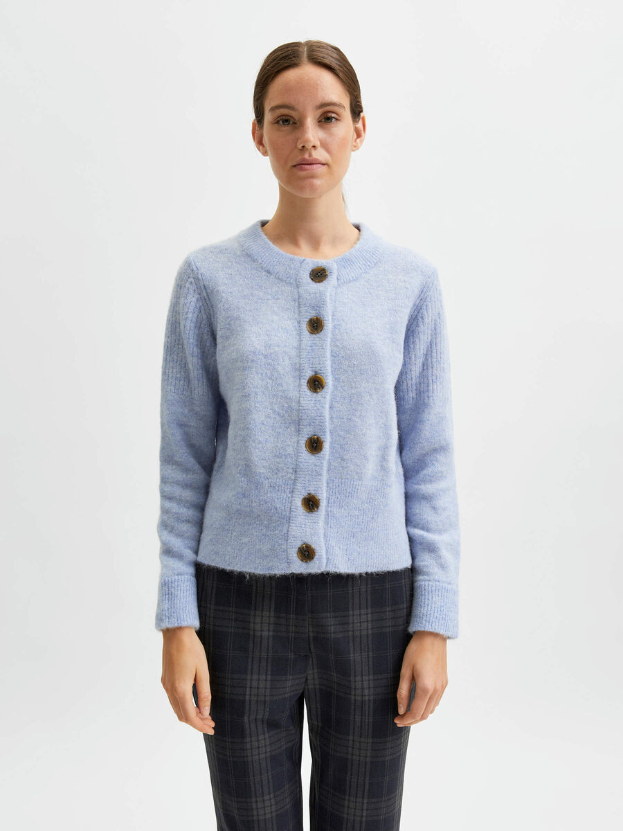 Selected PETITE KNITTED CARDIGAN, Brunnera Blue, highres - 16067916_BrunneraBlue_003.jpg