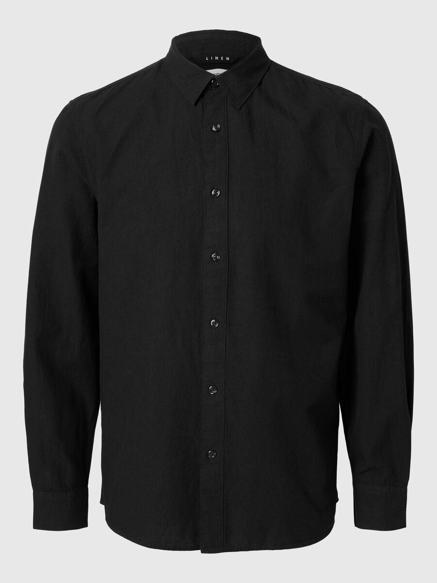 Selected À MANCHES LONGUES CHEMISE, Black, highres - 16078867_Black_001.jpg