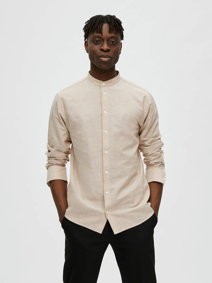 Selected LINEN-BLEND SLIM FIT SHIRT, Kelp, highres - 16079058_Kelp_003.jpg