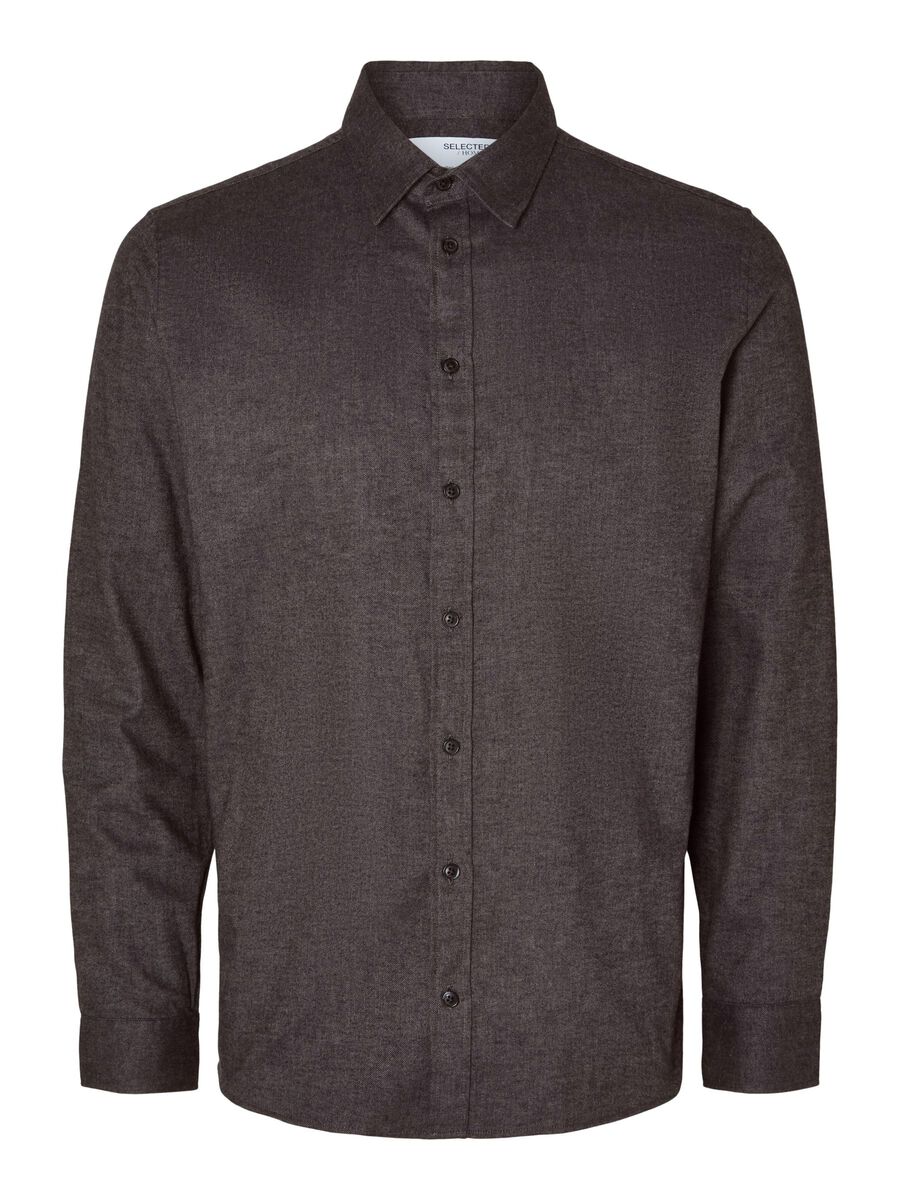 Selected FLANNEL SHIRT, Steel Gray, highres - 16091358_SteelGray_1058517_001.jpg