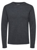 Selected TUNG ØKOLOGISK MERINOULL PULLOVER, Medium Grey Melange, highres - 16060241_MediumGreyMelange_636835_001.jpg