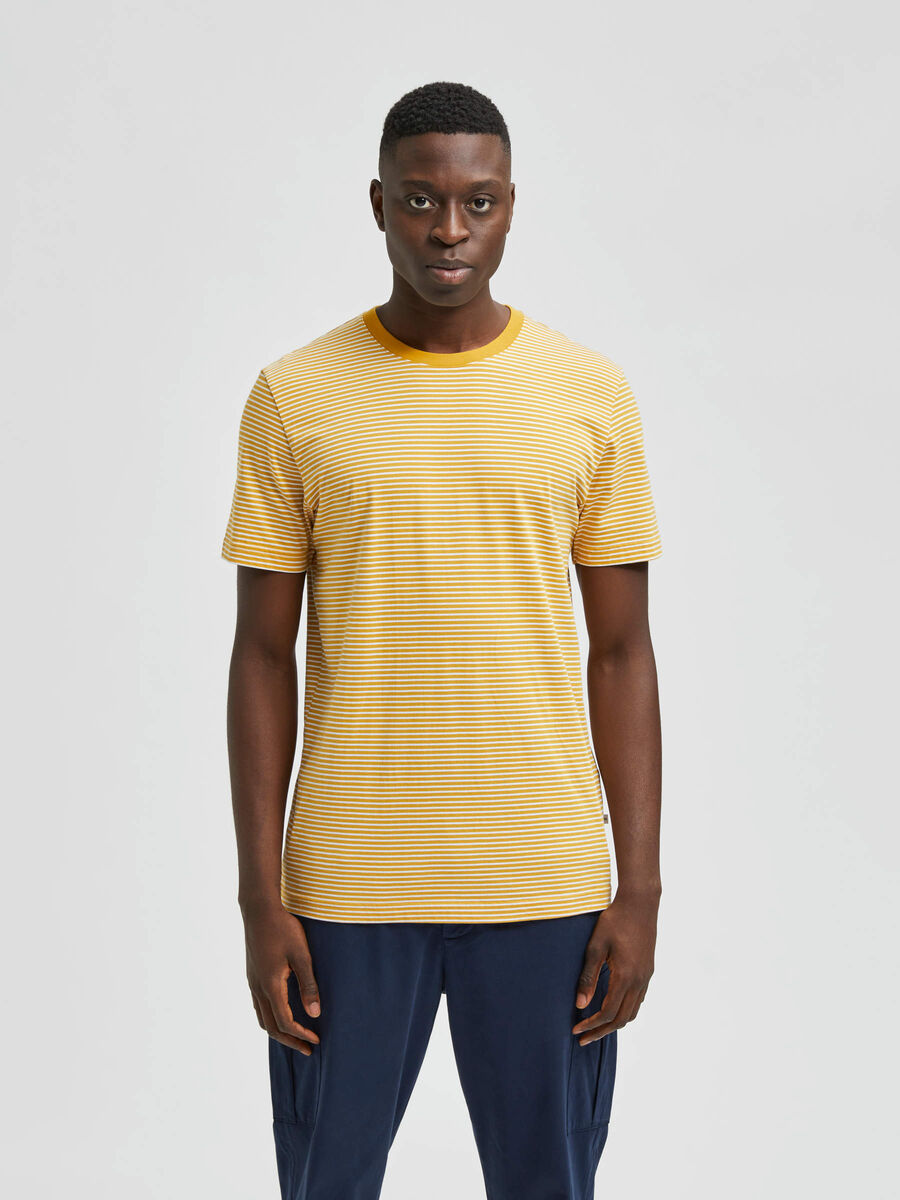 Selected GESTREEPT T-SHIRT, Golden Spice, highres - 16080129_GoldenSpice_861558_003.jpg