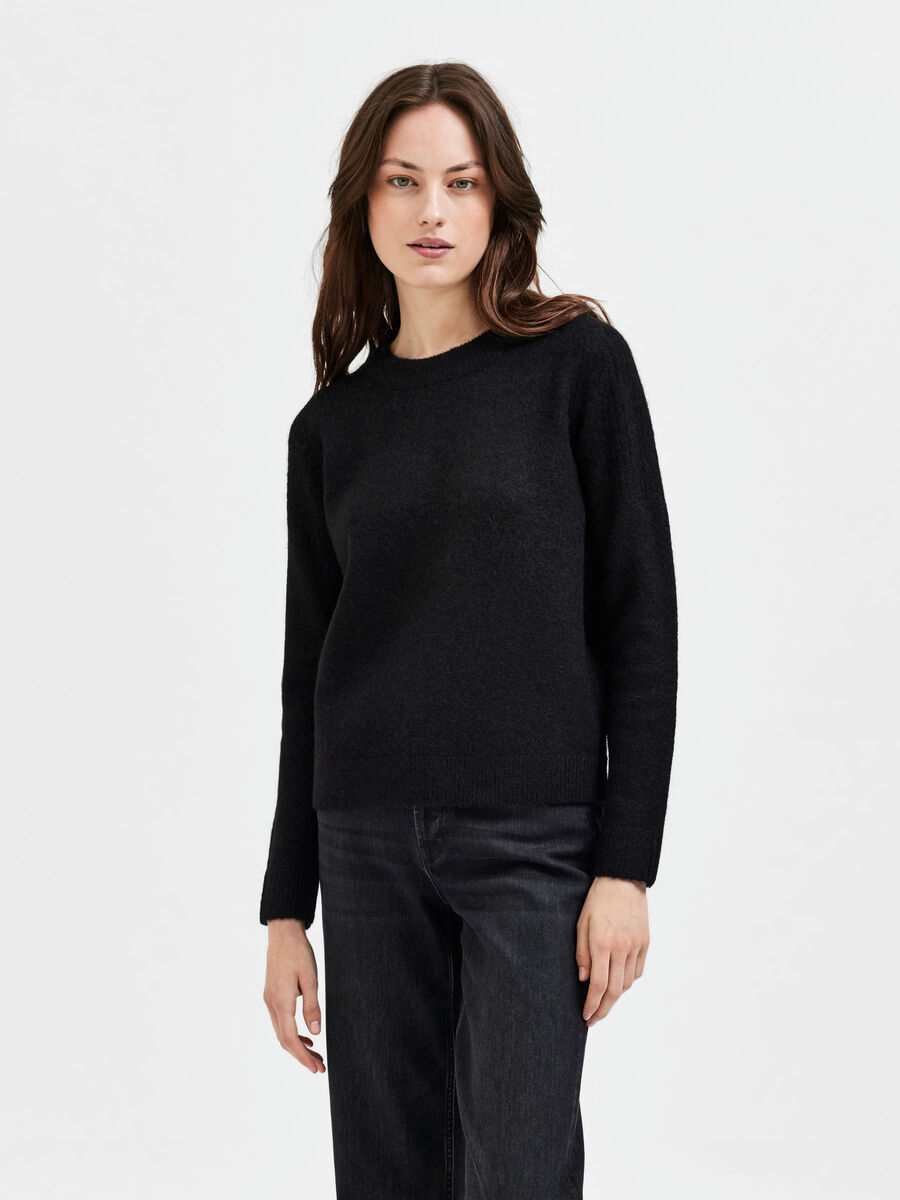 Selected WEICHER WOLL PULLOVER, Black, highres - 16069918_Black_003.jpg