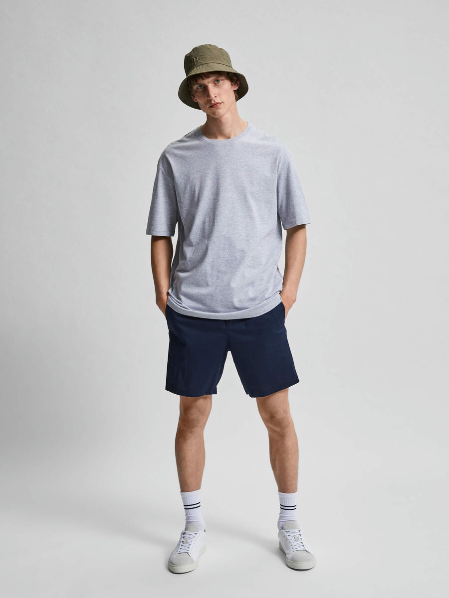 Selected COUPE AMPLE EN COTON BIO T-SHIRT, Light Grey Melange, highres - 16083024_LightGreyMelange_005.jpg