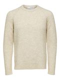 Selected MANCHES LONGUES PULL EN MAILLE, Oatmeal, highres - 16086699_Oatmeal_001.jpg