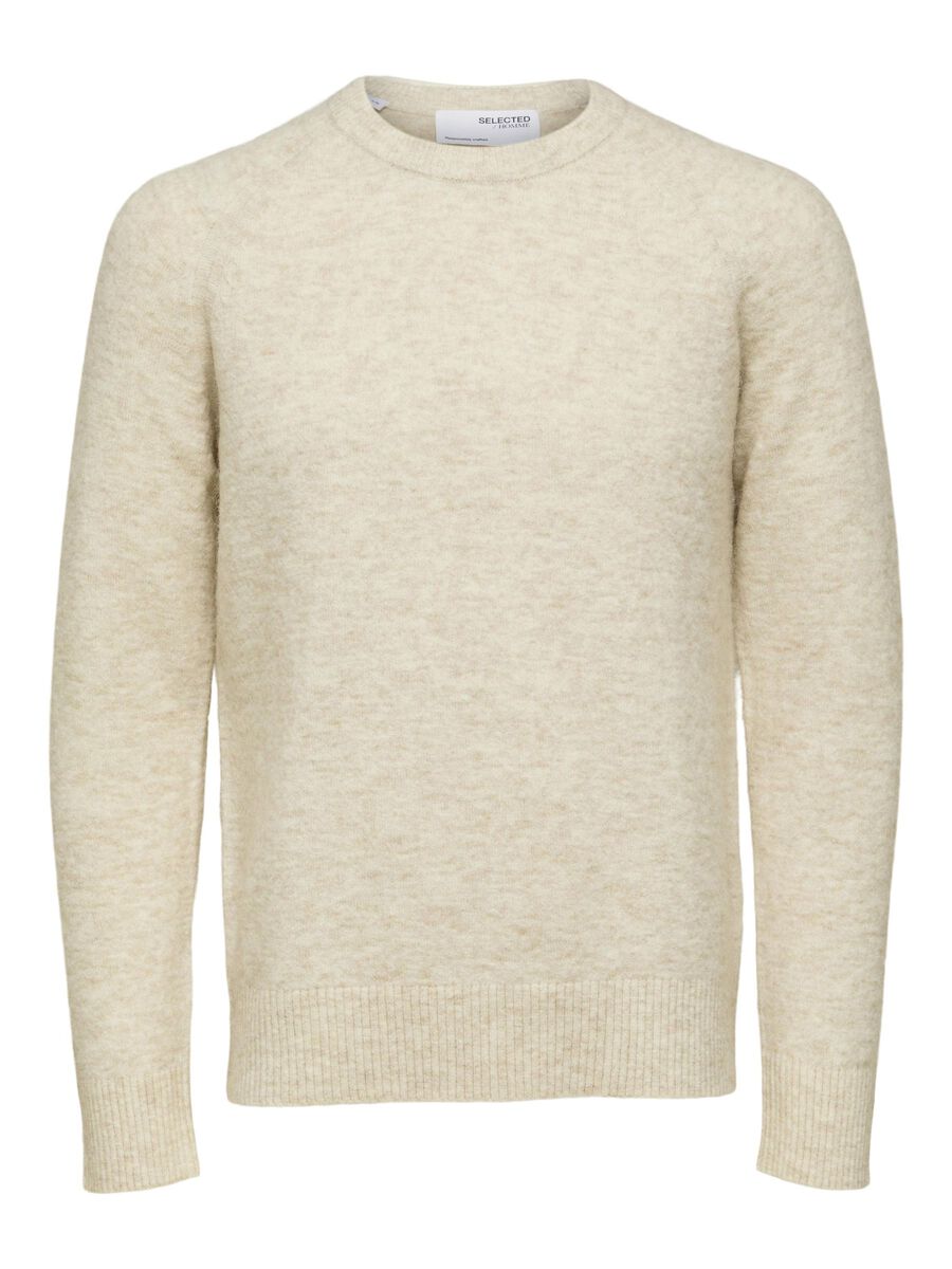 Selected ALPACA BLEND JUMPER, Oatmeal, highres - 16086699_Oatmeal_001.jpg
