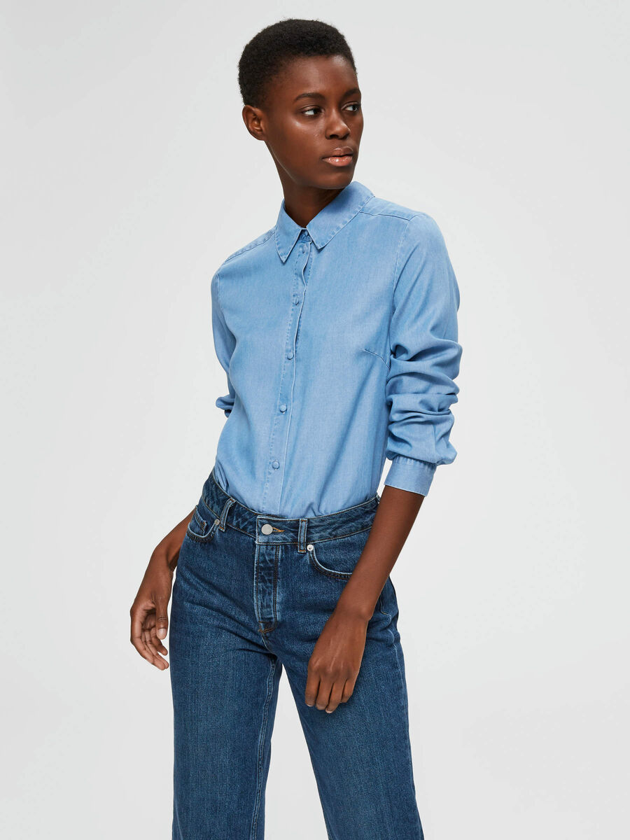 Selected DENIM - SHIRT, Light Blue, highres - 16071114_LightBlue_003.jpg