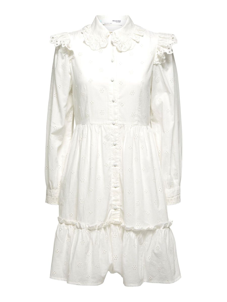Broderie anglaise petite shirt dress, Selected