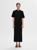 Selected VISCOSE BLEND KNITTED MIDI DRESS, Black, highres - 16093057_Black_005.jpg