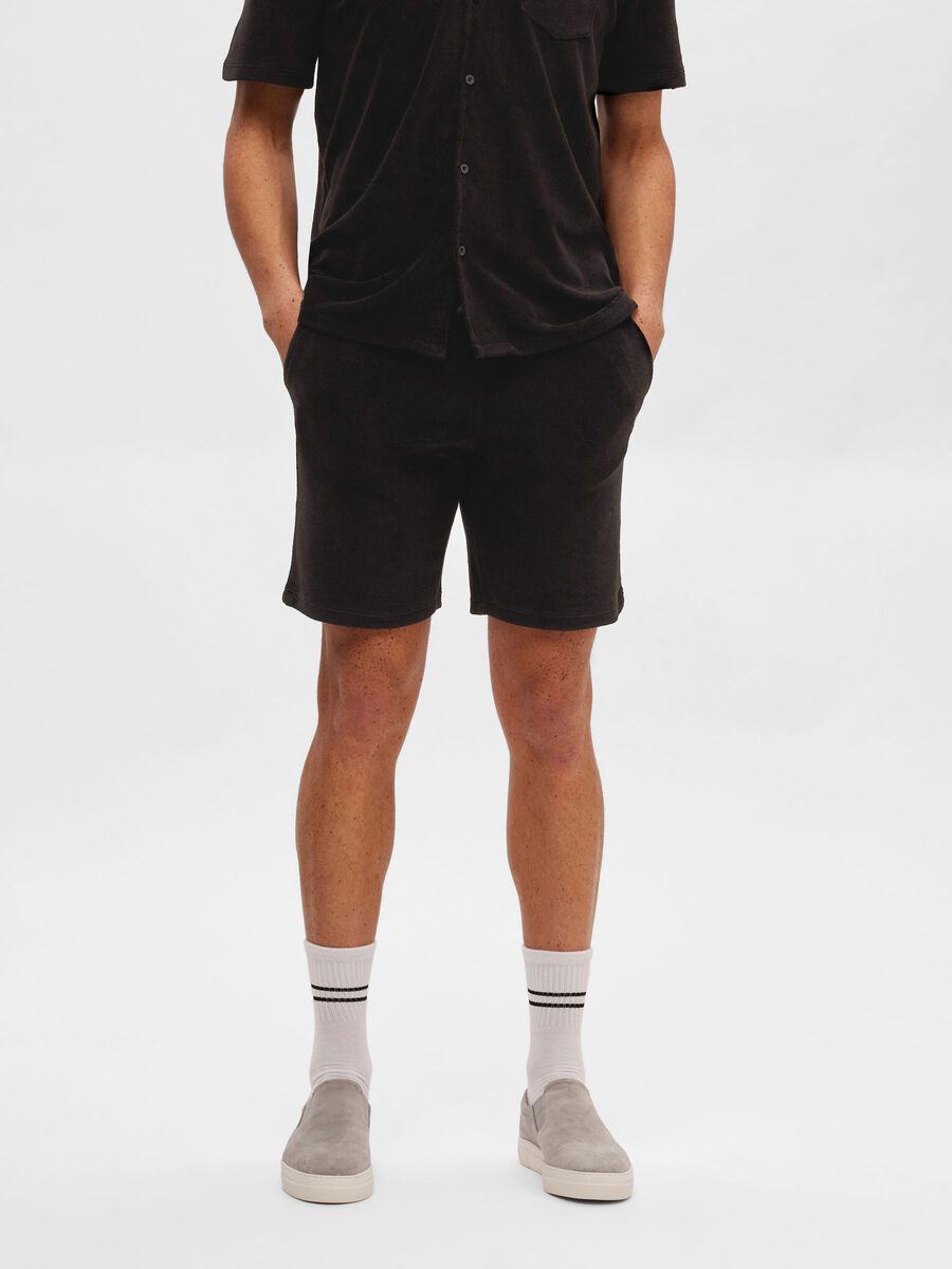 Selected FROTTÉ SHORTS, Black, highres - 16090745_Black_003.jpg