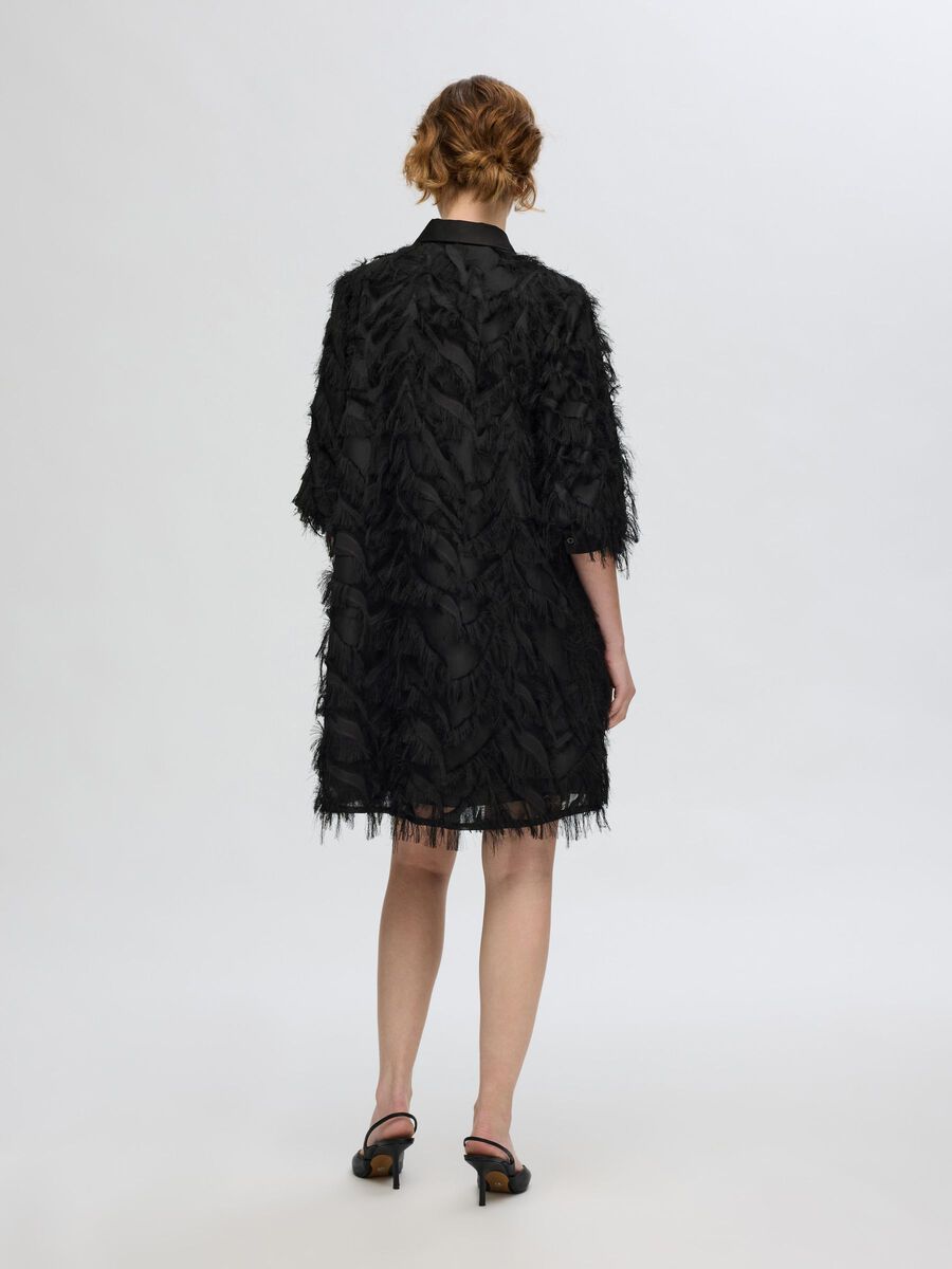 Selected TEXTURED SHIRT DRESS, Black, highres - 16095033_Black_004.jpg
