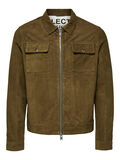 Selected TWO WAY ZIP SUEDE JACKET, Olive Night, highres - 16077544_OliveNight_001.jpg