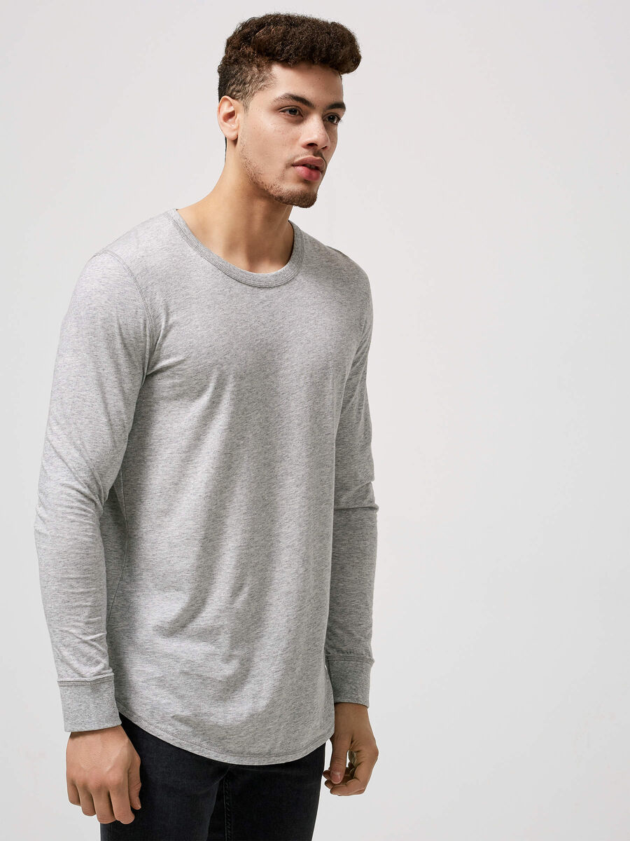 Selected DE CUELLO REDONDO - CAMISETA, Light Grey Melange, highres - 16054485_LightGreyMelange_003.jpg