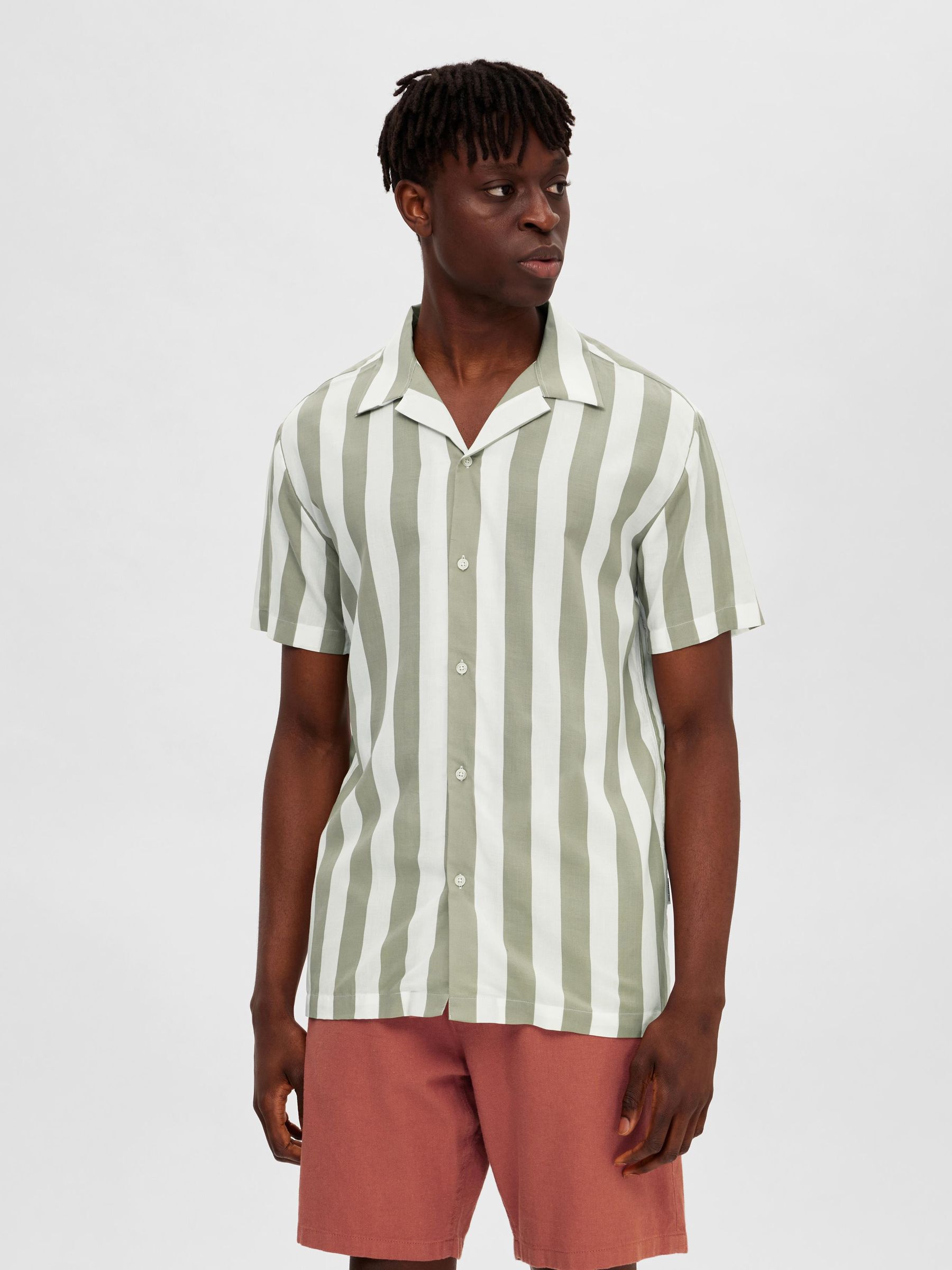 White CUBAN COLLAR SHIRT | Selected®