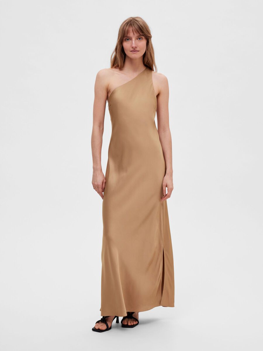 Selected ONE SHOULDER MAXI DRESS, Tigers Eye, highres - 16091719_TigersEye_003.jpg