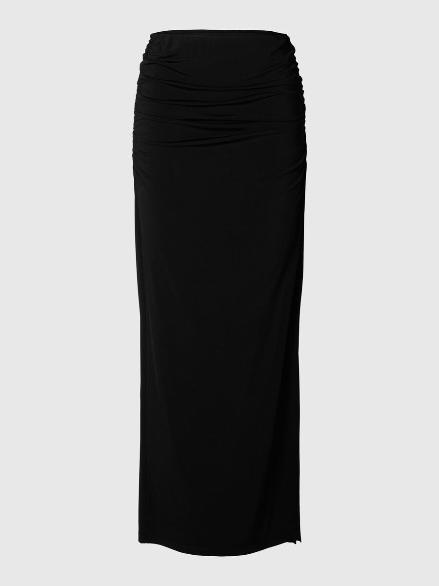Selected RUCHED MAXI SKIRT, Black, highres - 16095391_Black_001.jpg