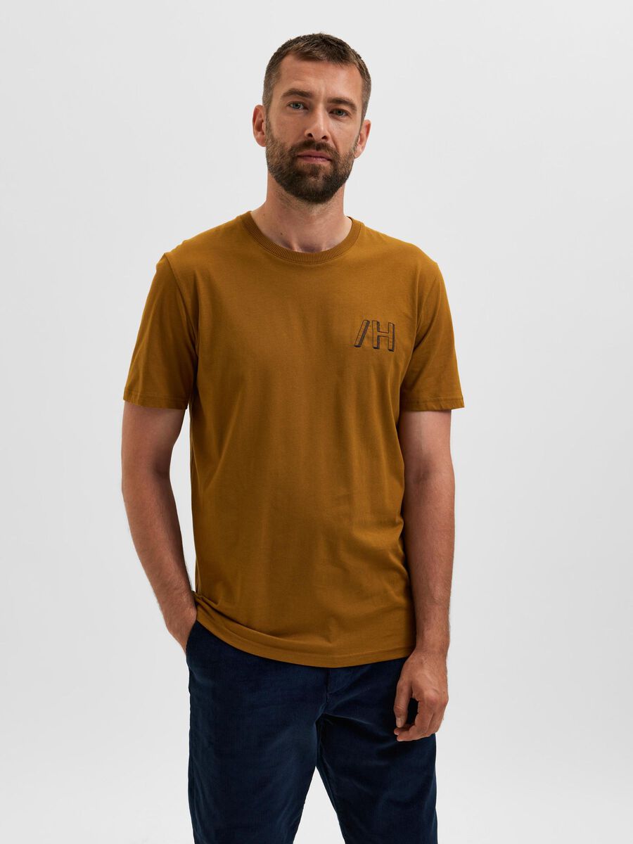 Selected MANCHES COURTES T-SHIRT, Tapenade, highres - 16081192_Tapenade_003.jpg