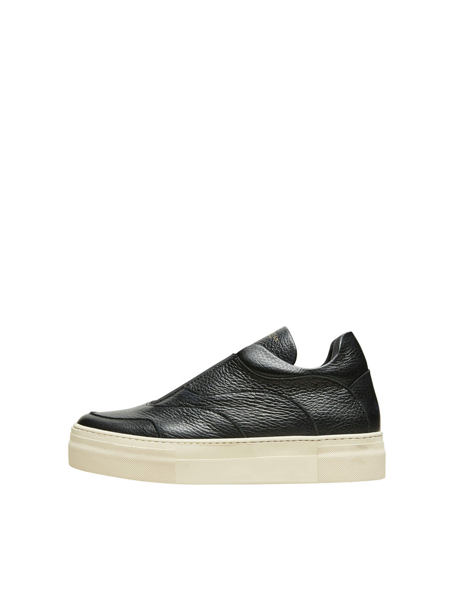 Selected LEATHER - TRAINERS, Black, highres - 16072873_Black_001.jpg