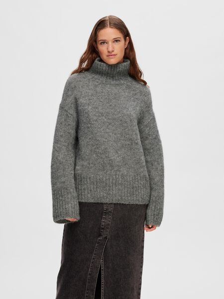 Selected HIGH-NECK PULLOVER, Light Grey Melange, highres - 16086550_LightGreyMelange_003.jpg