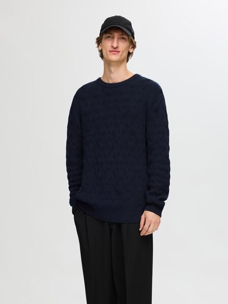Selected CABLE KNIT CREWNECK JUMPER, Sky Captain, highres - 16094503_SkyCaptain_003.jpg