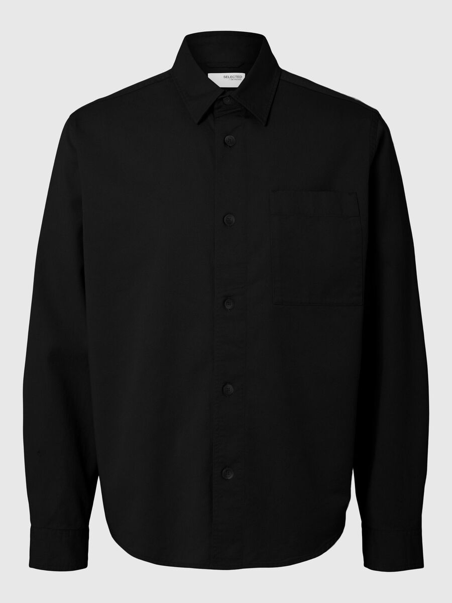 Selected LANGÆRMET OVERSHIRT, Black, highres - 16096894_Black_001.jpg
