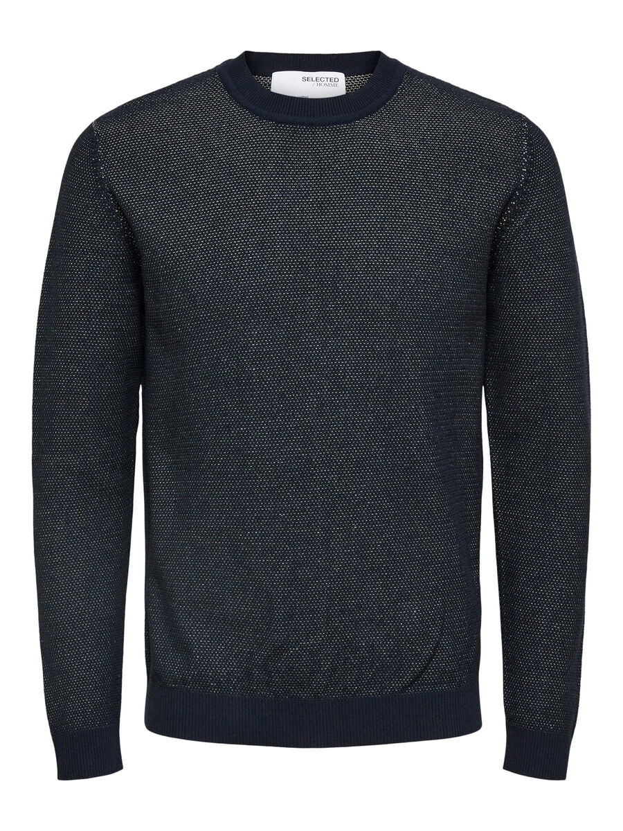 Selected LONG SLEEVE KNITTED PULLOVER, Sky Captain, highres - 16082065_SkyCaptain_892720_001.jpg