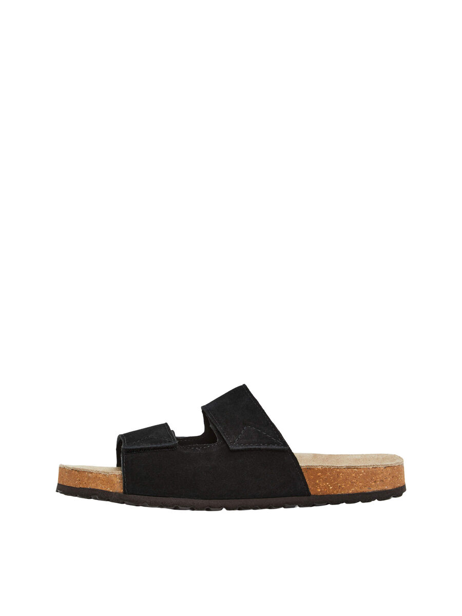 Selected SUEDE SLIDERS, Black, highres - 16089641_Black_001.jpg