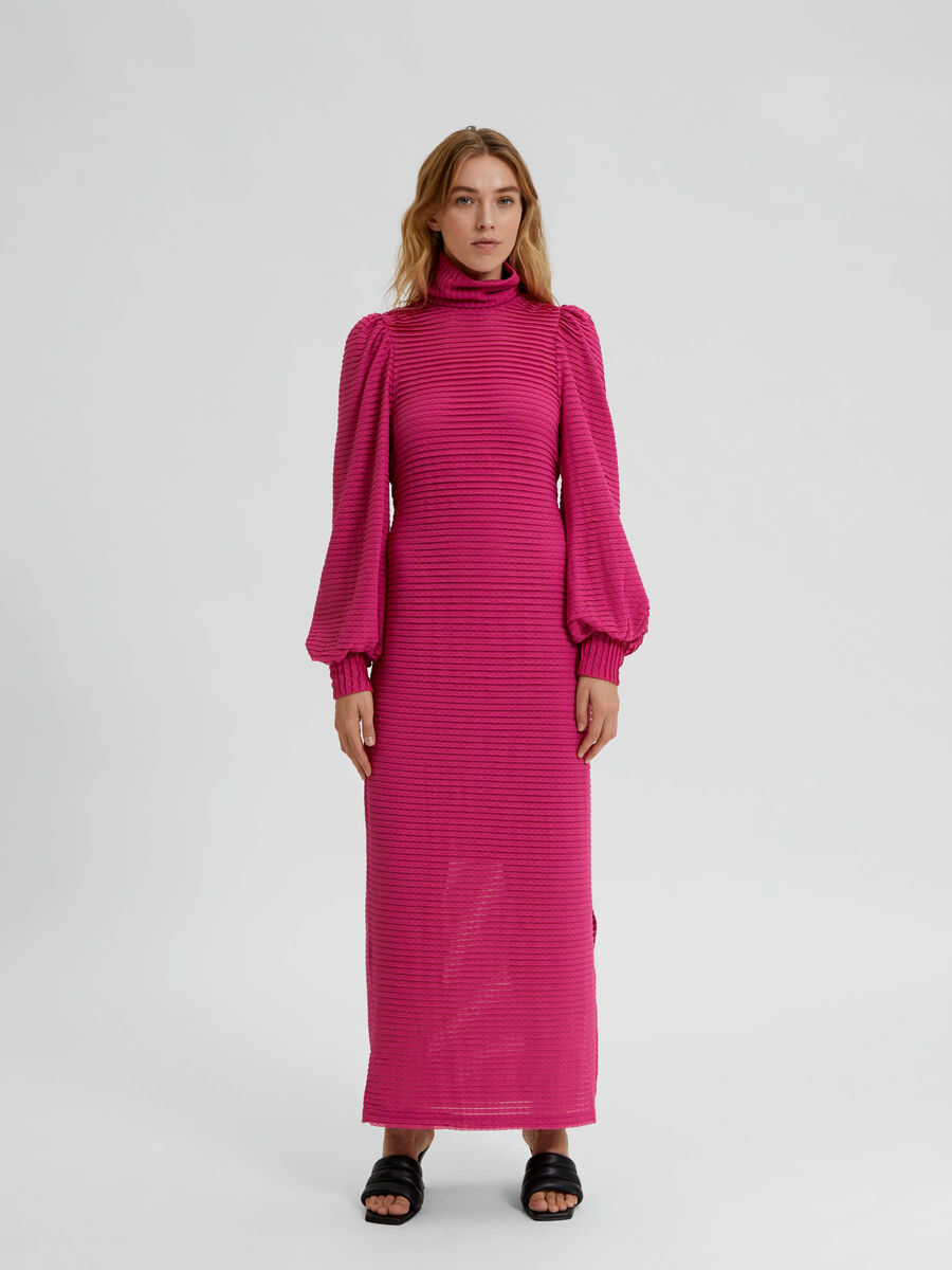 Selected BALLOON SLEEVED MAXI DRESS, Pink Yarrow, highres - 16082569_PinkYarrow_005.jpg