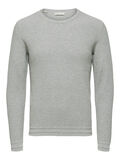 Selected TEXTURED - JUMPER, Light Grey Melange, highres - 16068515_LightGreyMelange_001.jpg