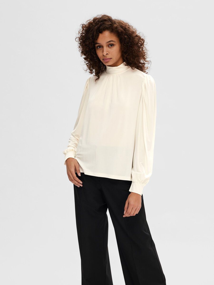 Selected VISCOSE MÉLANGÉE BLOUSE, Snow White, highres - 16091771_SnowWhite_003.jpg