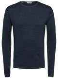 Selected CREW NECK - STRIKTRØJE, Dark Sapphire, highres - 16059837_DarkSapphire_595493_001.jpg