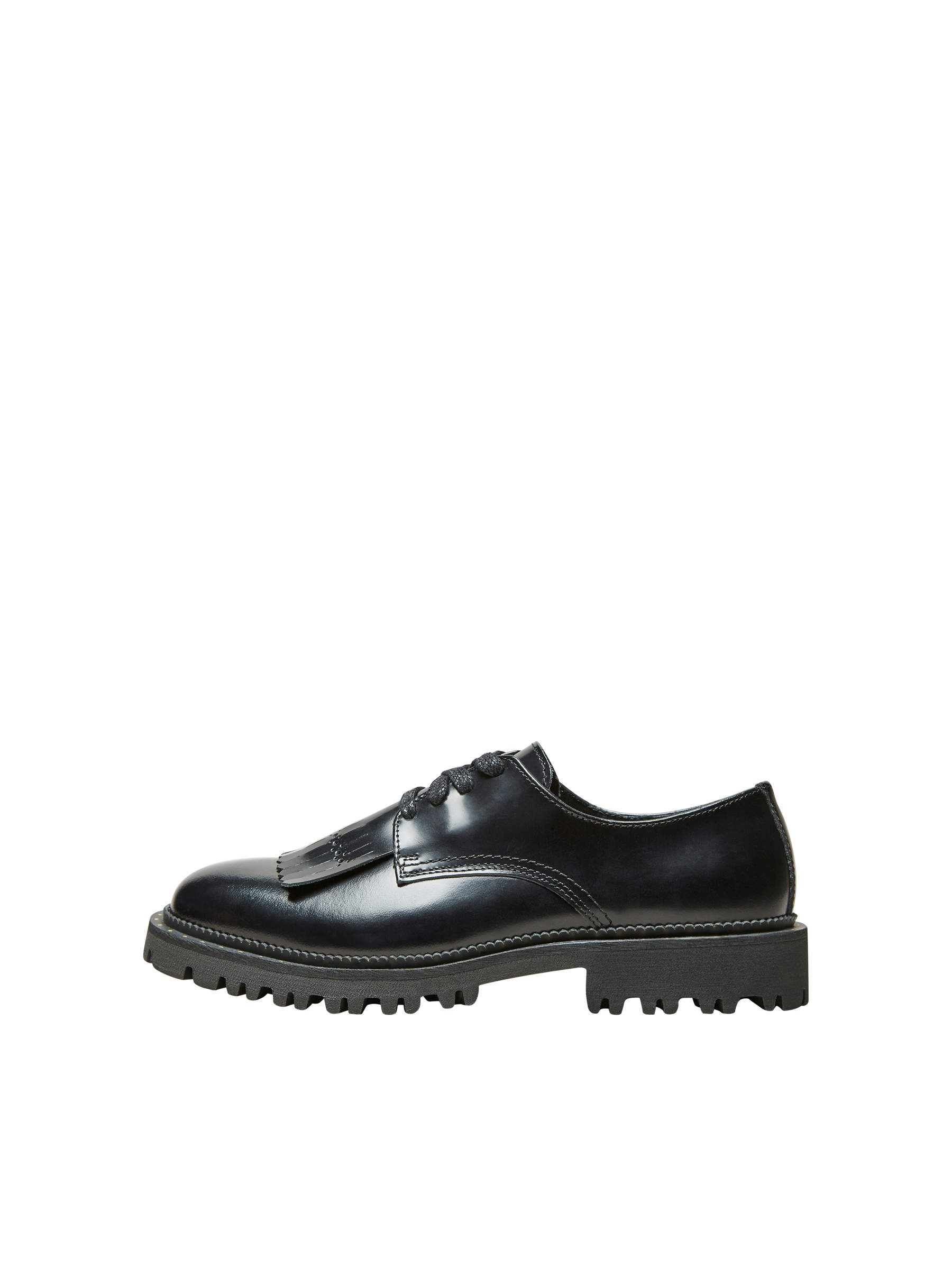 LEATHER DERBY SHOES Black SELECTED FEMME