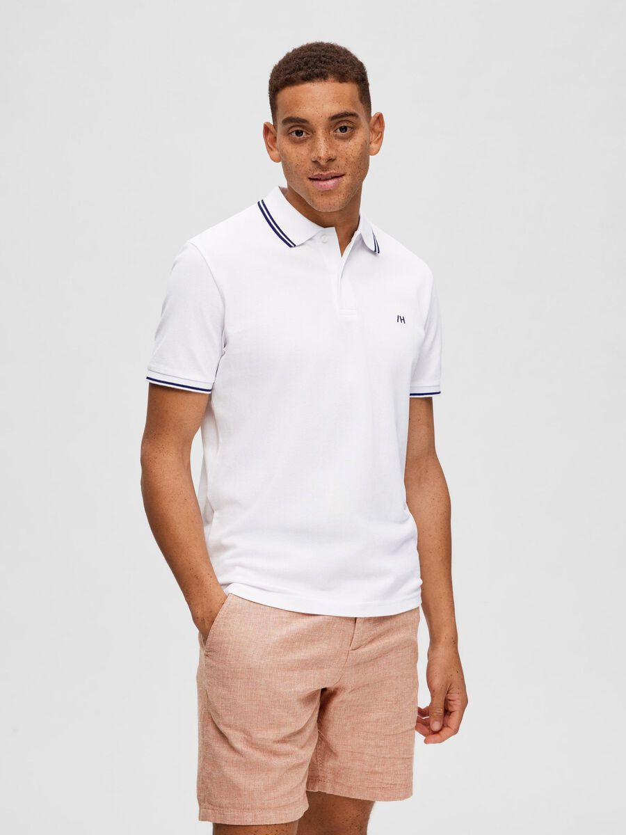 Selected MANCHES COURTES POLO, Bright White, highres - 16087840_BrightWhite_003.jpg